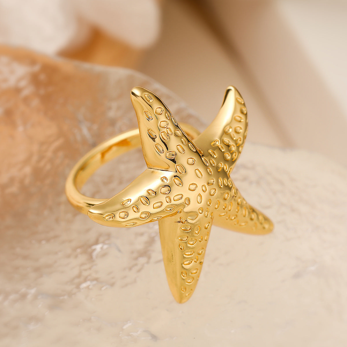 Minimalist 18K Gold Plated Brass Geometric Open Ring for Women