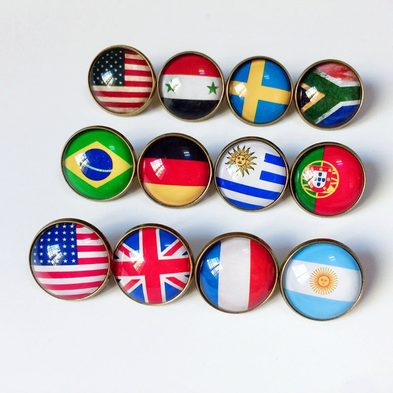 Pin de Solapa de Aleación Esmaltado Personalizado con Diseño de Bandera del Mundo para Hombres y Mujeres