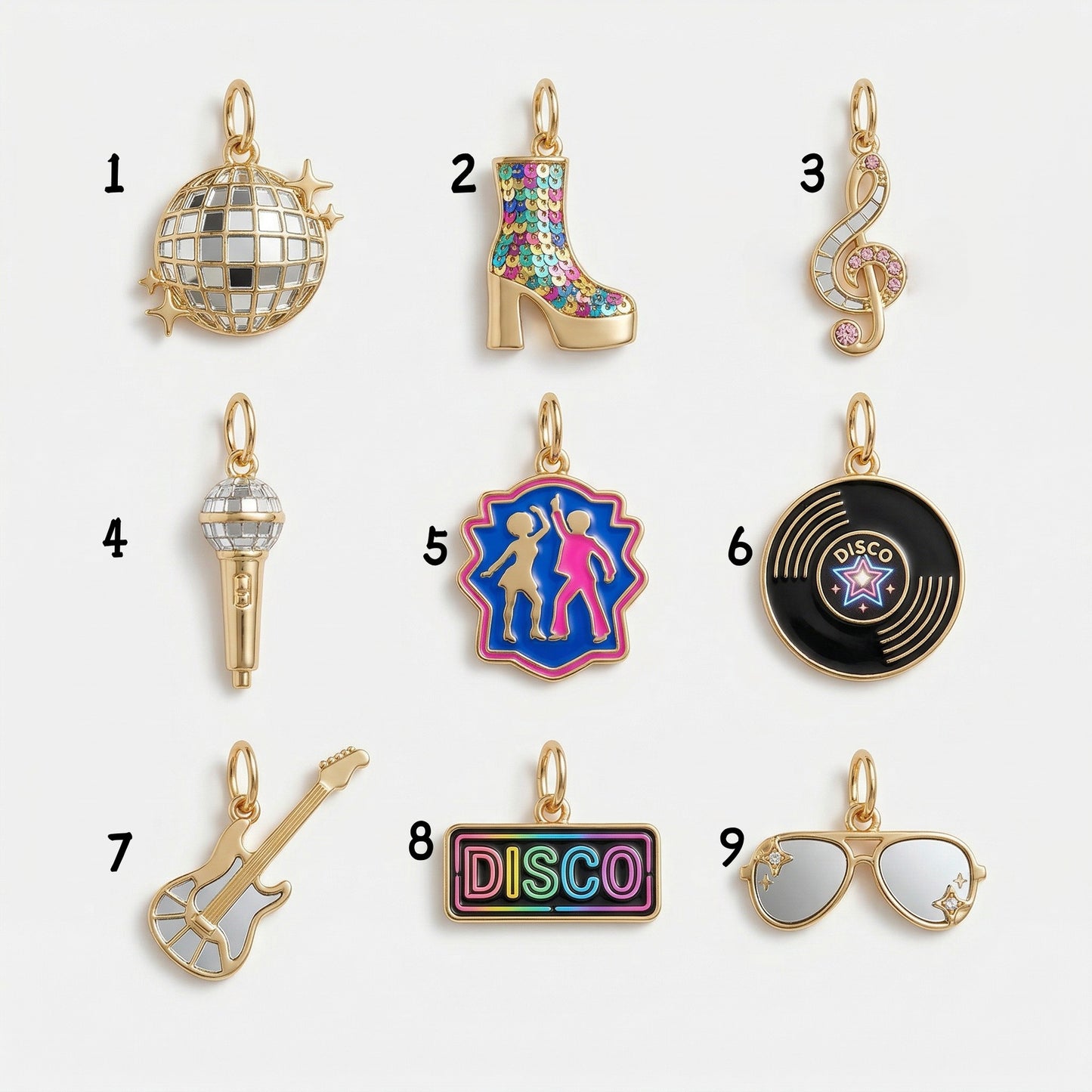 Vintage 18K Gold Plated Brass Guitar Pendant Drip Oil DIY Charm Bar for Women