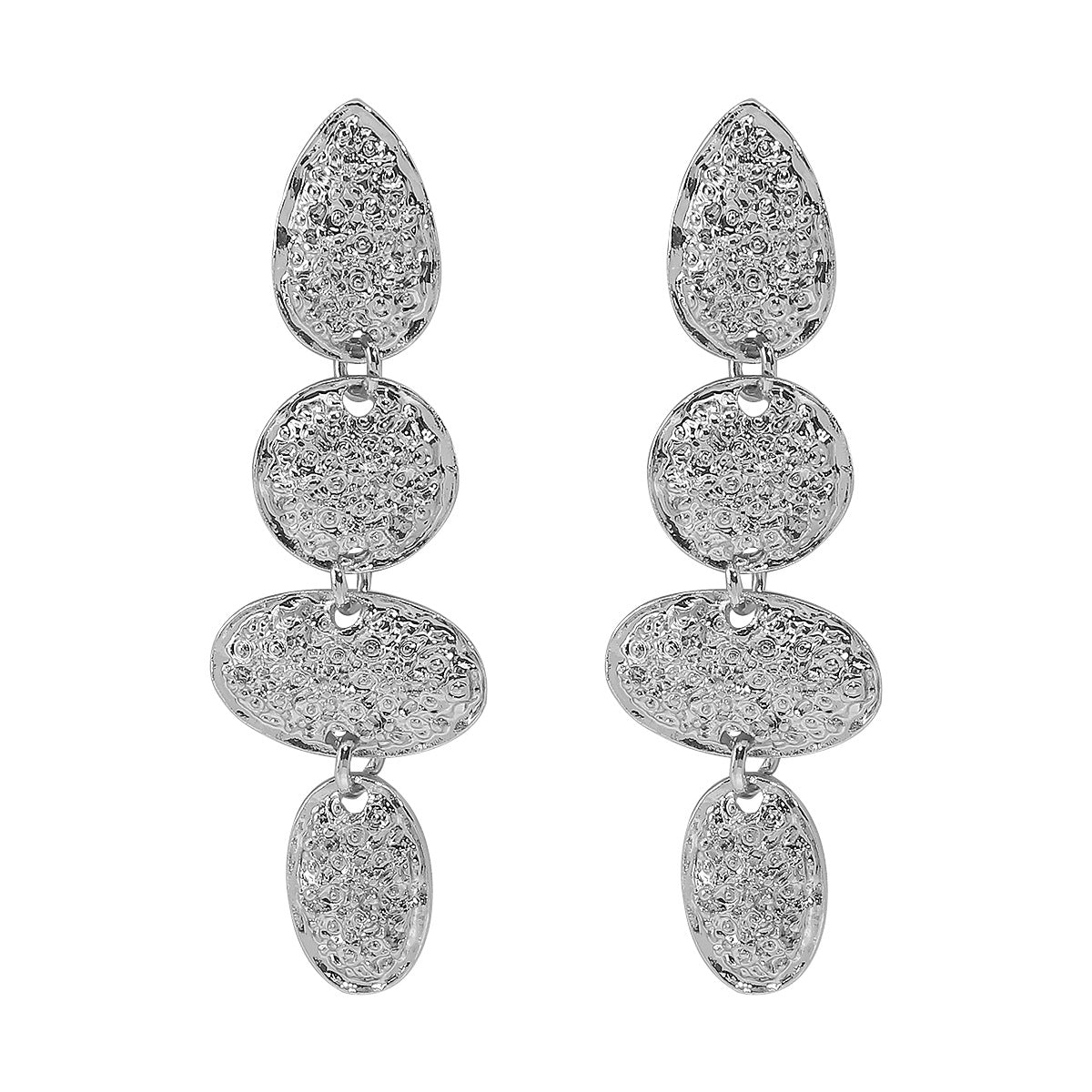 Orecchini da donna geometrici vintage in metallo con finitura galvanizzata