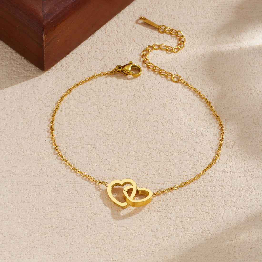 Minimalist Gold Plated Heart Stainless Steel Bracelet