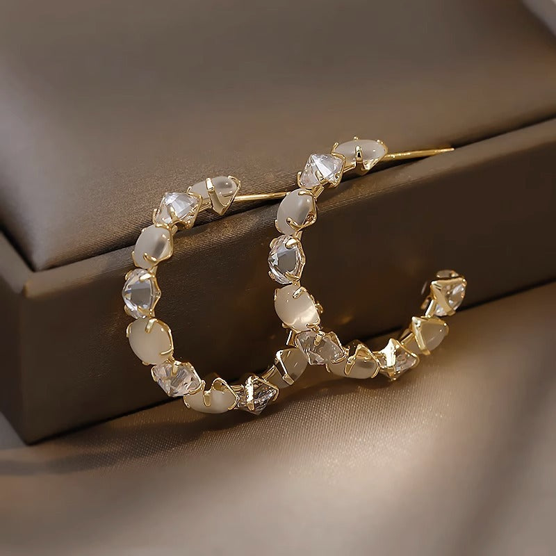 Sweet Minimalist Geometric Round Hoop Earrings 925 Sterling Silver Plated Brass for Women