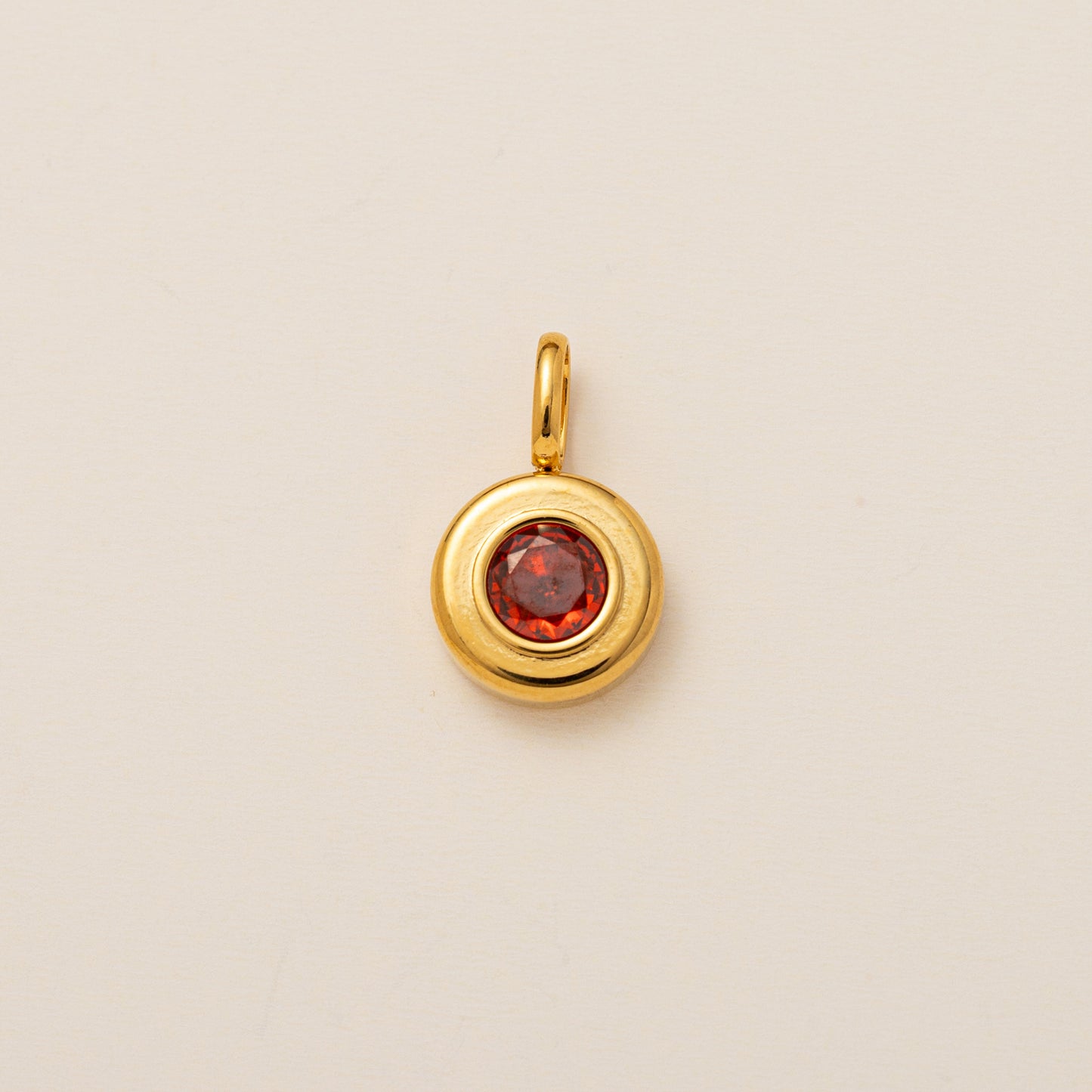 Minimalist Titanium Steel Geometric Pendant with Cubic Zirconia and Zodiac Birthstone Engraving