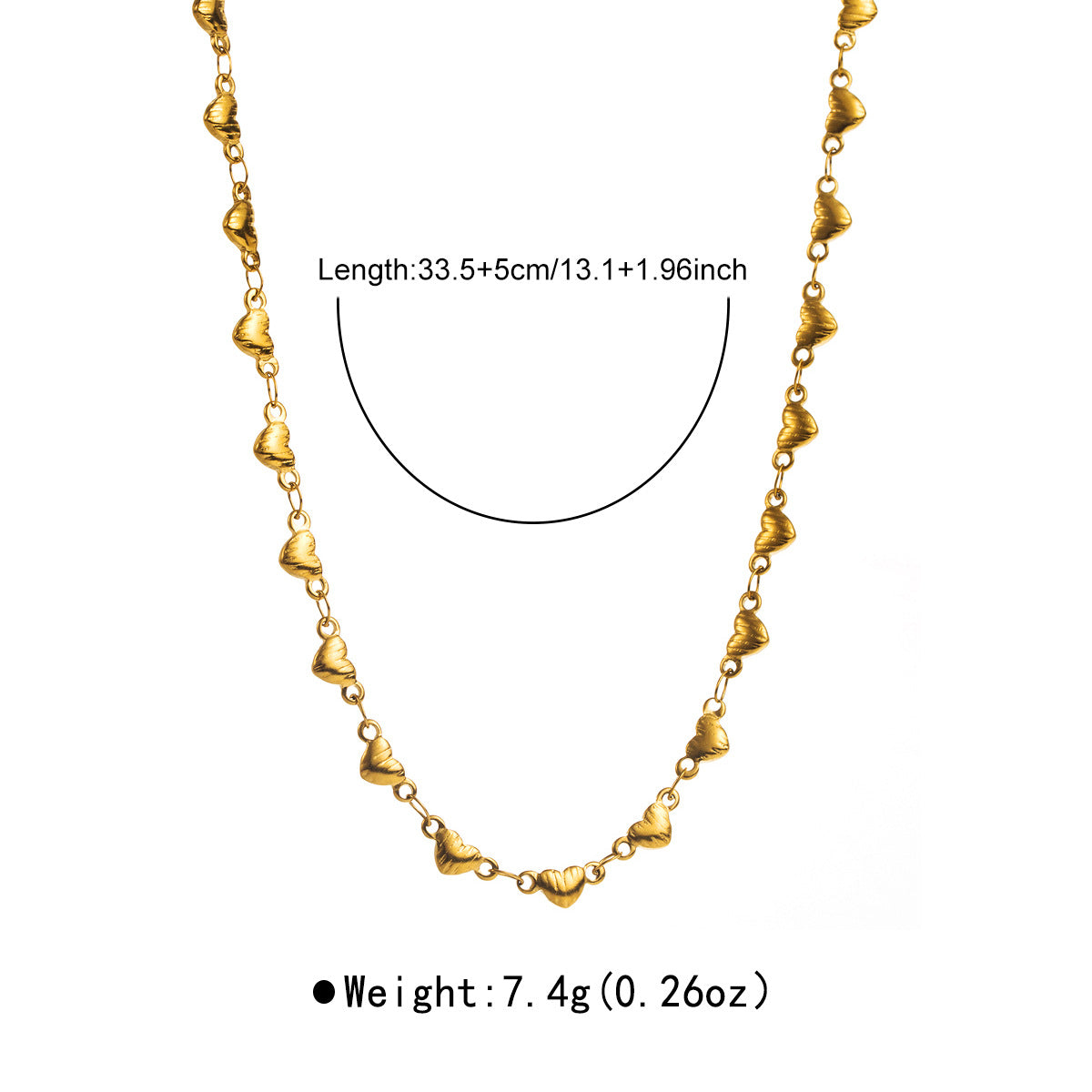 Minimalist Hollow Heart Pendant Necklace in Stainless Steel with Plated Finish for Women