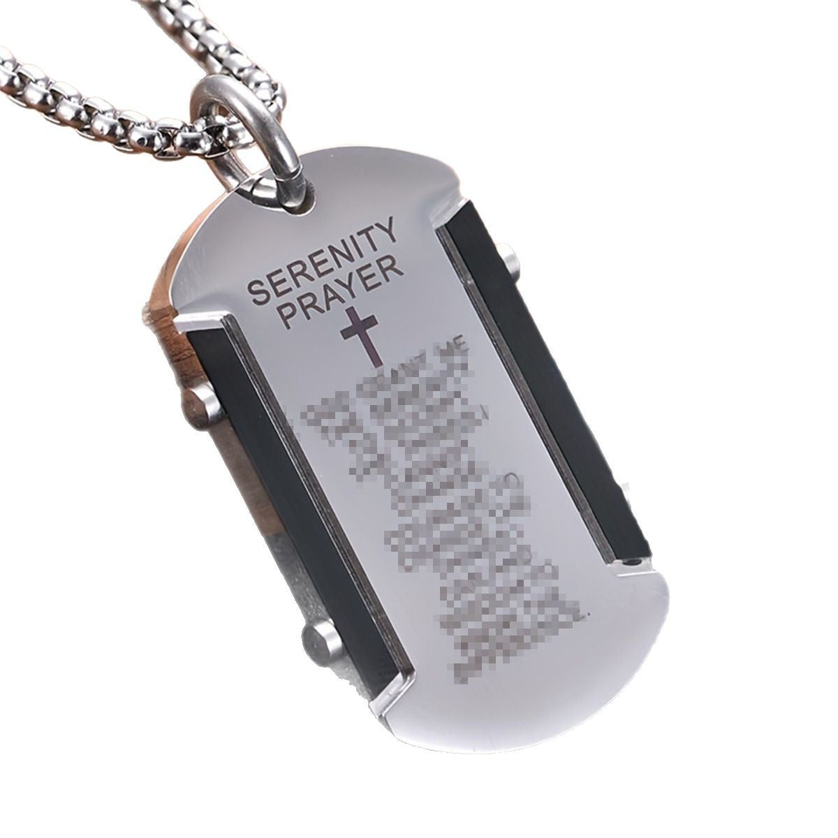 Punk Style Square Pendant Necklace in Stainless Steel with Titanium Steel Charm and Electroplated Finish for Men and Women