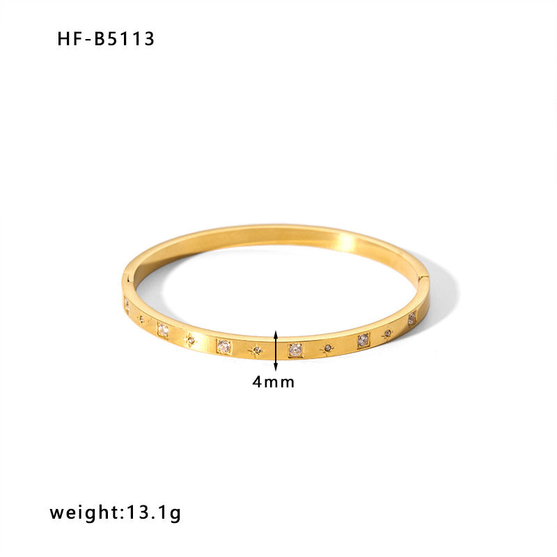 Fashionable 18K Gold Plated Stainless Steel Irregular Star Bracelet for Women