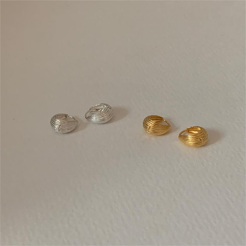 Minimalist Geometric Letter Stud Earrings in 925 Sterling Silver with Gold Plating