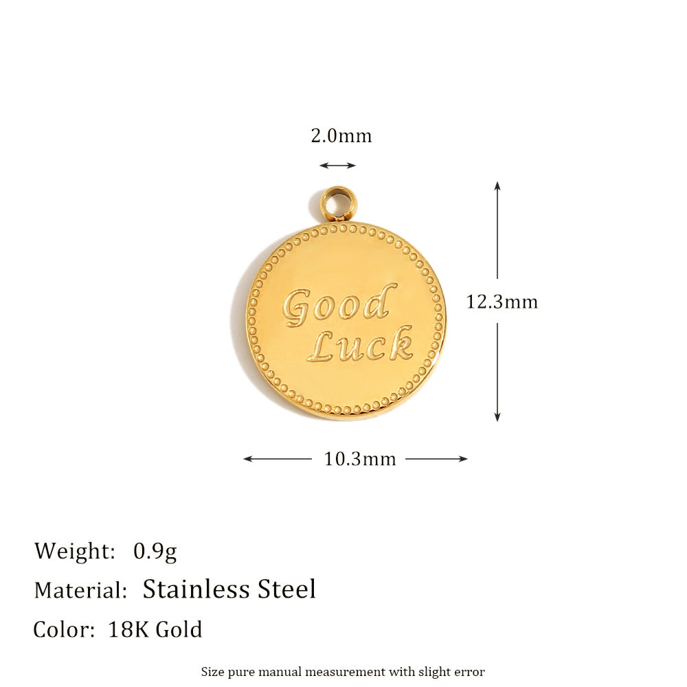 Ciondolo Floreale Minimalista in Acciaio Inossidabile con Placcatura in Oro 18K e Dettagli in Smalto