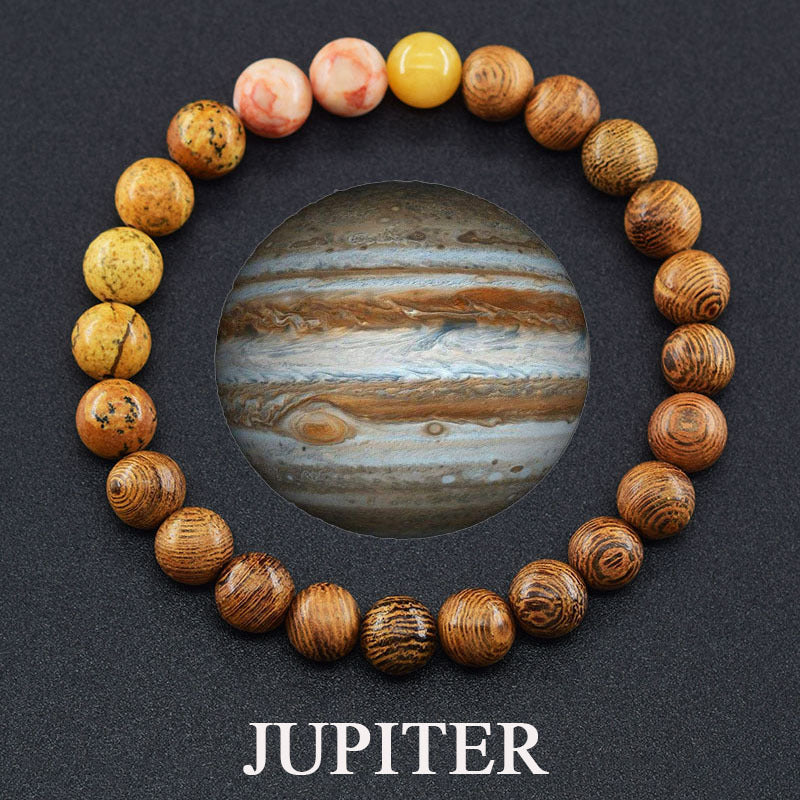 Classic Sweet Natural Gemstone Round Geometric Stretch Bracelet Unisex Jewelry Gift
