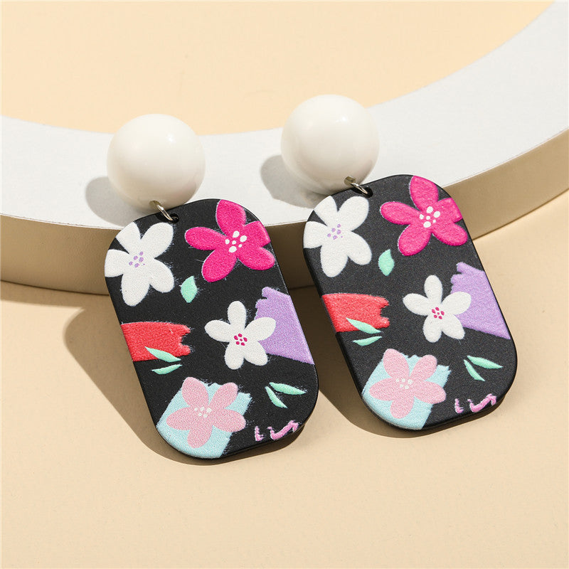 Orecchini in acrilico floreali con perno in argento sterling 925 per bambini