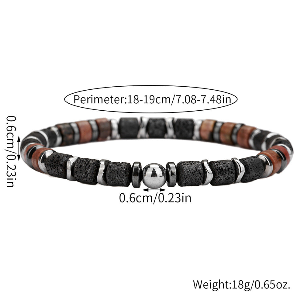Natural Crystal Round Beaded Bracelet Handmade Geometric Stretch Jewelry Unisex