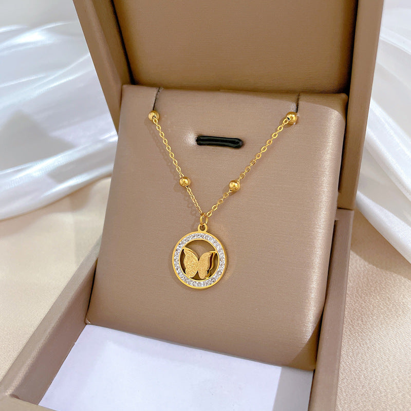 Geometric Minimalist Titanium Steel Pendant Necklace for Women and Men with Irregular Chain