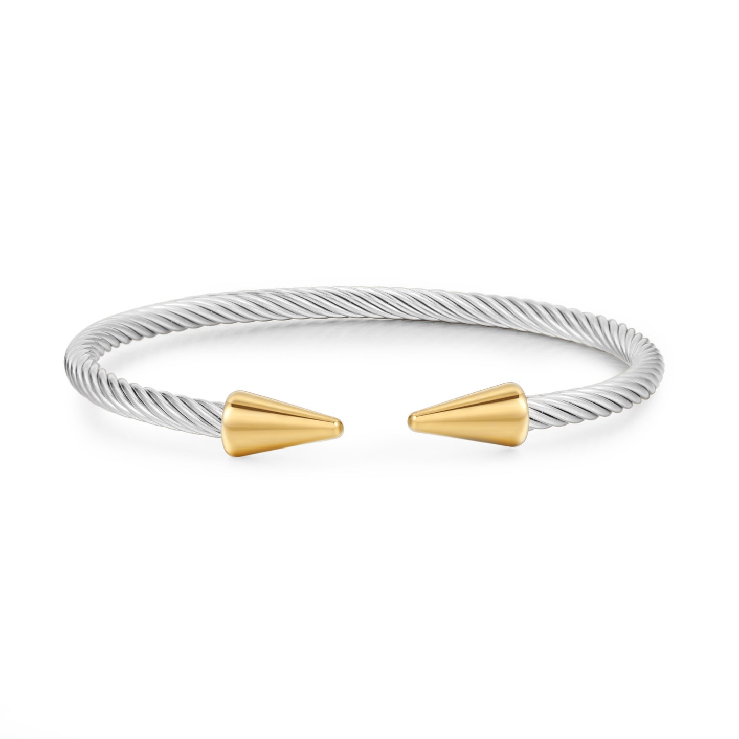 Punk Minimalist Geometric Titanium Steel Nail Cuff Bracelet