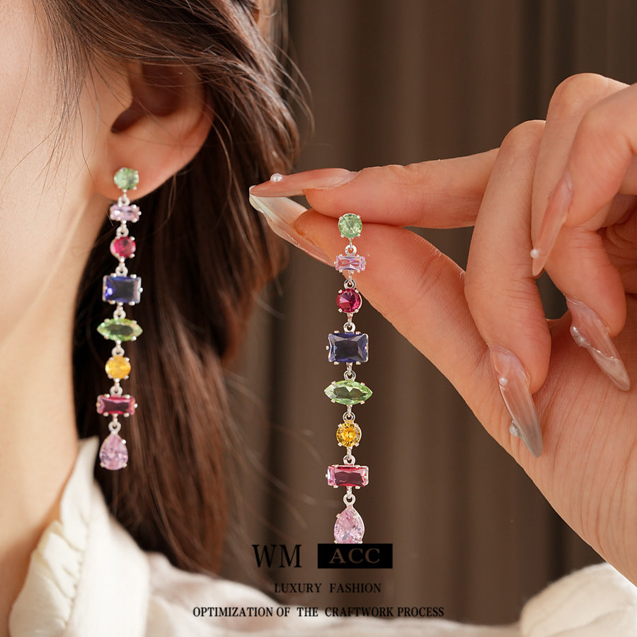 Elegant Sweet Teardrop Geometric Alloy Plated Cubic Zirconia Jewelry Set for Women
