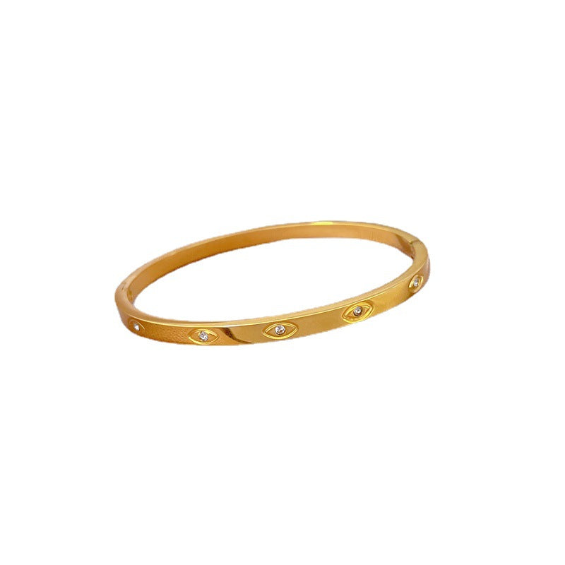 Bracciale Minimalista Vintage in Acciaio al Titanio con Accenti di Zirconi Marchesi
