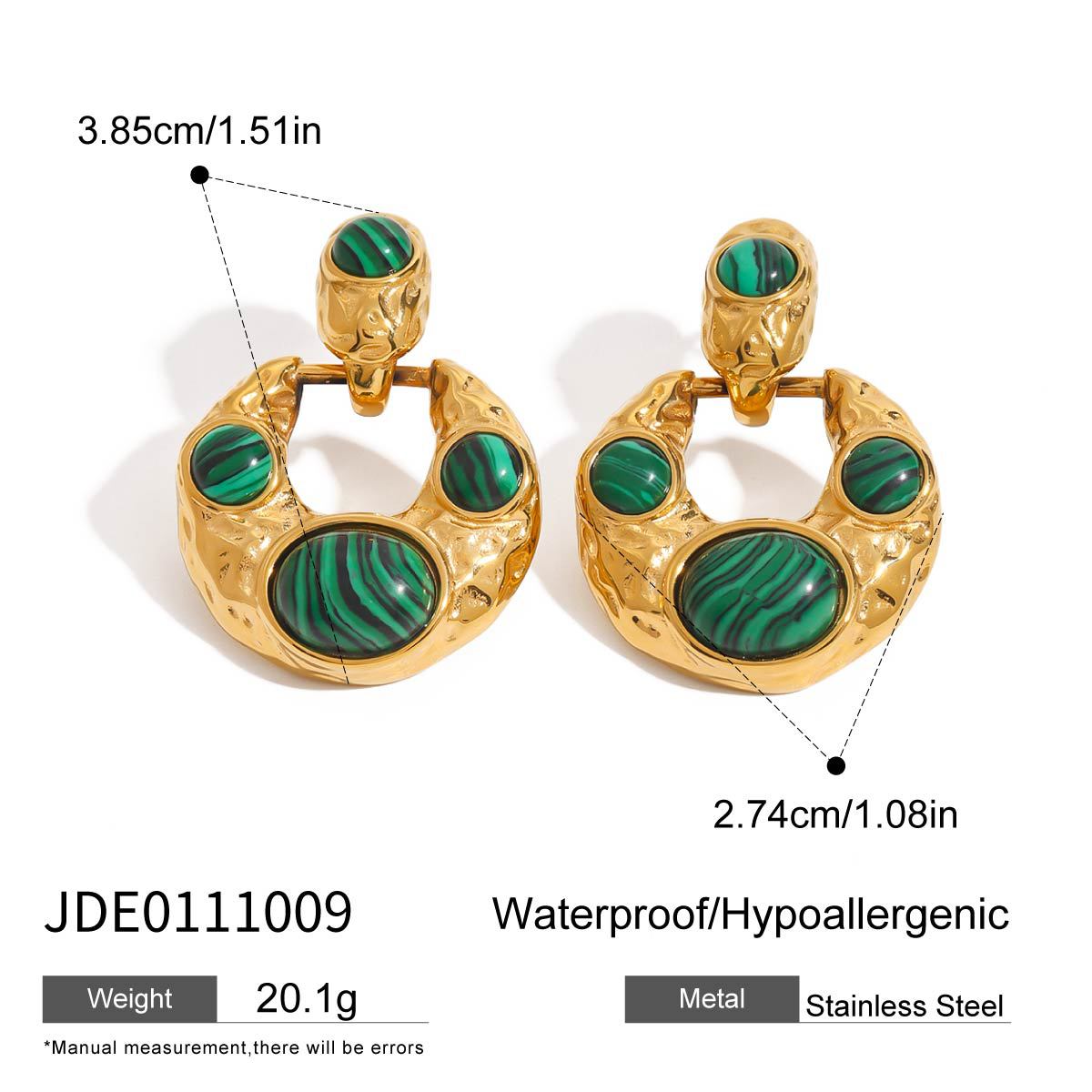 Luxury Elegant Geometric Round Plated Stainless Steel Titanium Stud Earrings for Women