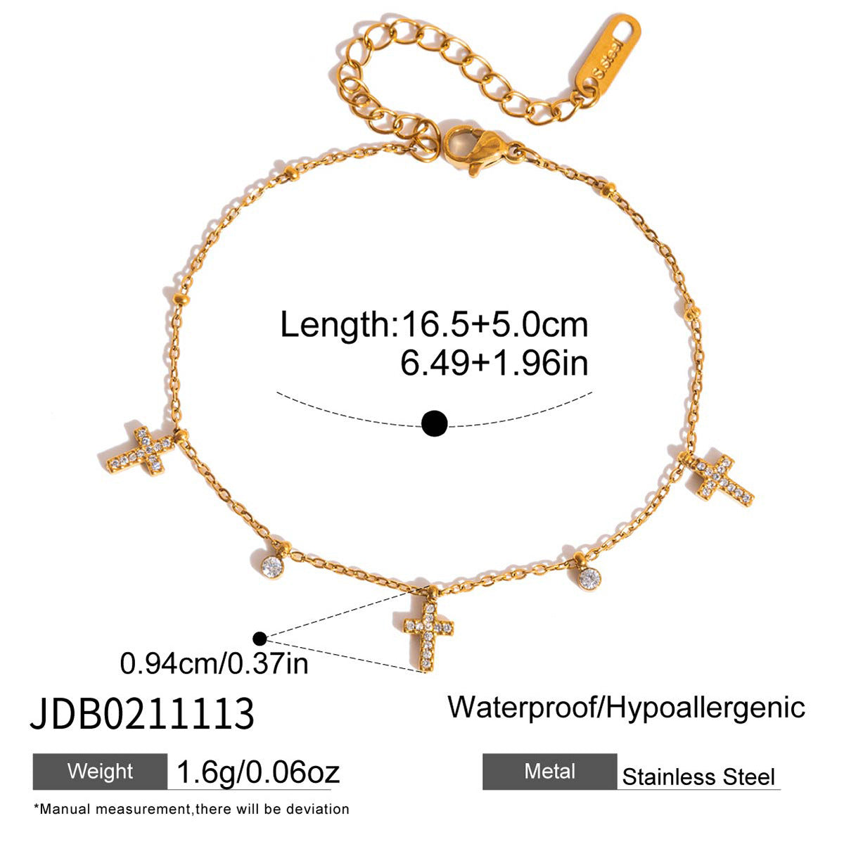 Minimalist Geometric Star Stainless Steel PVD Bracelet for Women