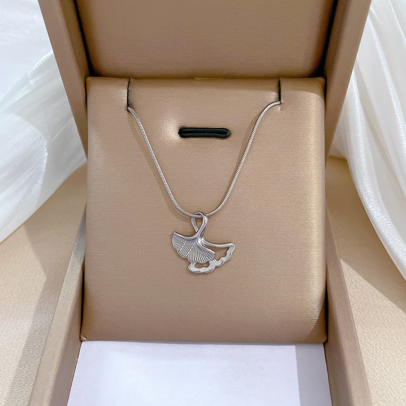 Geometric Minimalist Titanium Steel Pendant Necklace for Women and Men with Irregular Chain