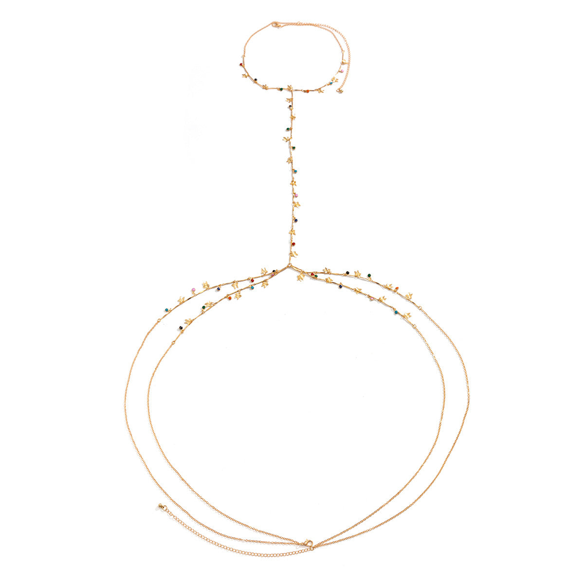Catena per il corpo da donna Sexy Stella Luna Farfalla con Nappe in Metallo, Lunghezza Regolabile 60-100 cm