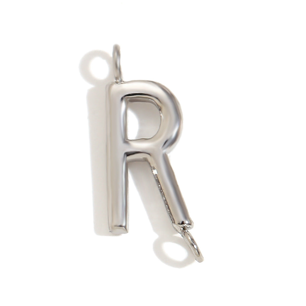 Minimalist 18K Gold Plated Stainless Steel Letter Charm Bar