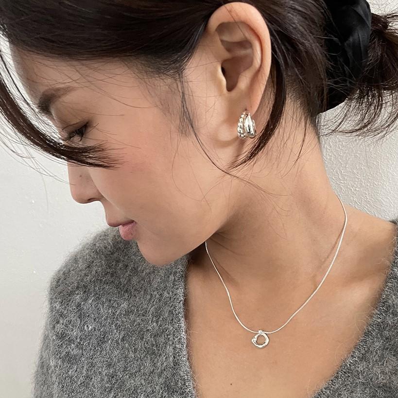 Minimalist Geometric Letter 925 Sterling Silver Plated Earrings