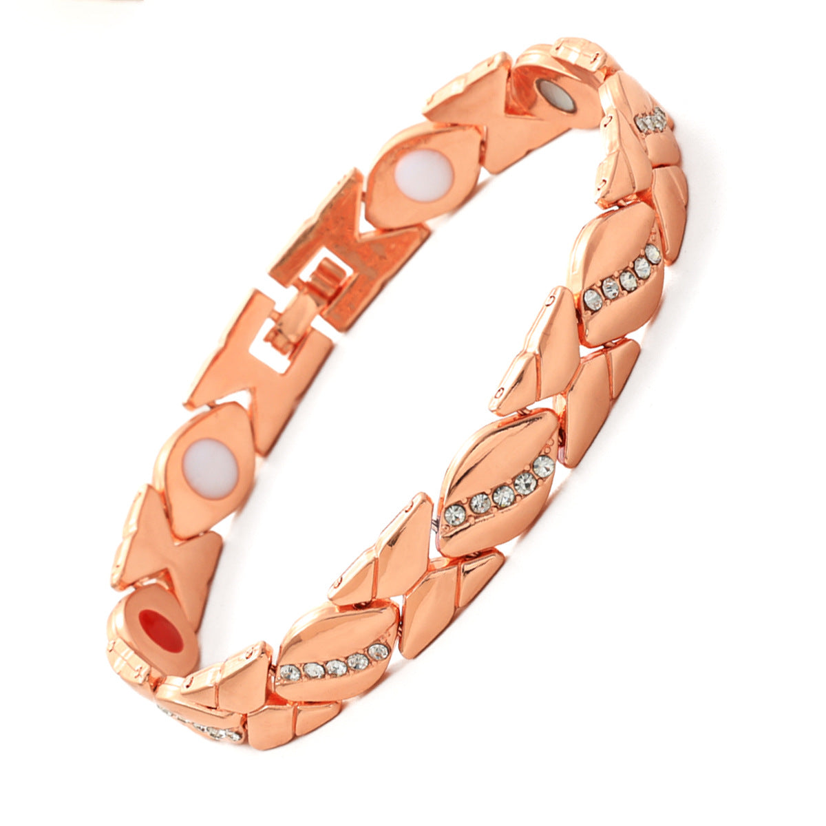 Bracciale Minimalista Magnetico Regolabile a Forma di Foglia in Lega di Zinco Placcato con Design Geometrico per Donna e Uomo