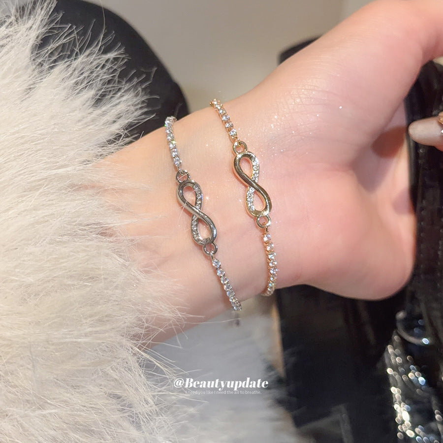 Bracciale Minimalista con Fiocco e Strass da Donna in Rame, Eleganza Quotidiana e Stile da Ufficio