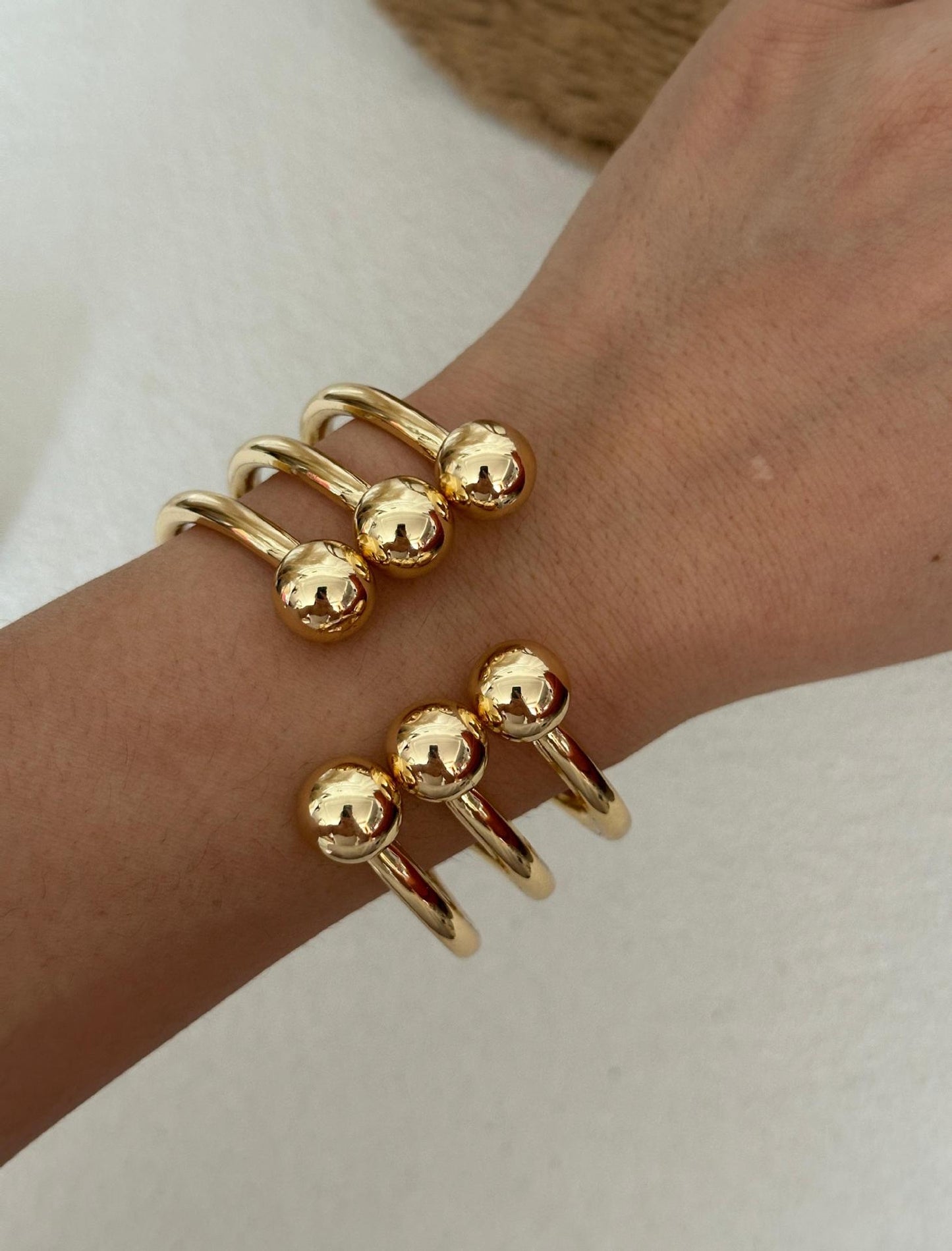 Minimalist Teardrop Geometric Plated Alloy Bracelet Set