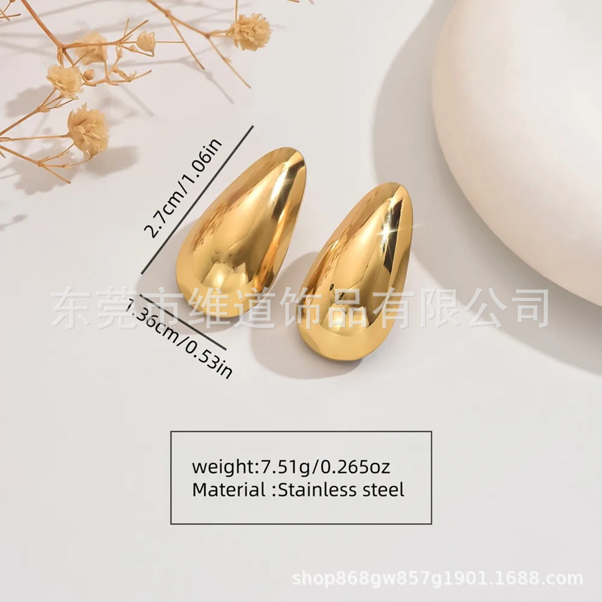 Beach Style Stainless Steel Geometric Starfish Shell Stud Earrings for Women