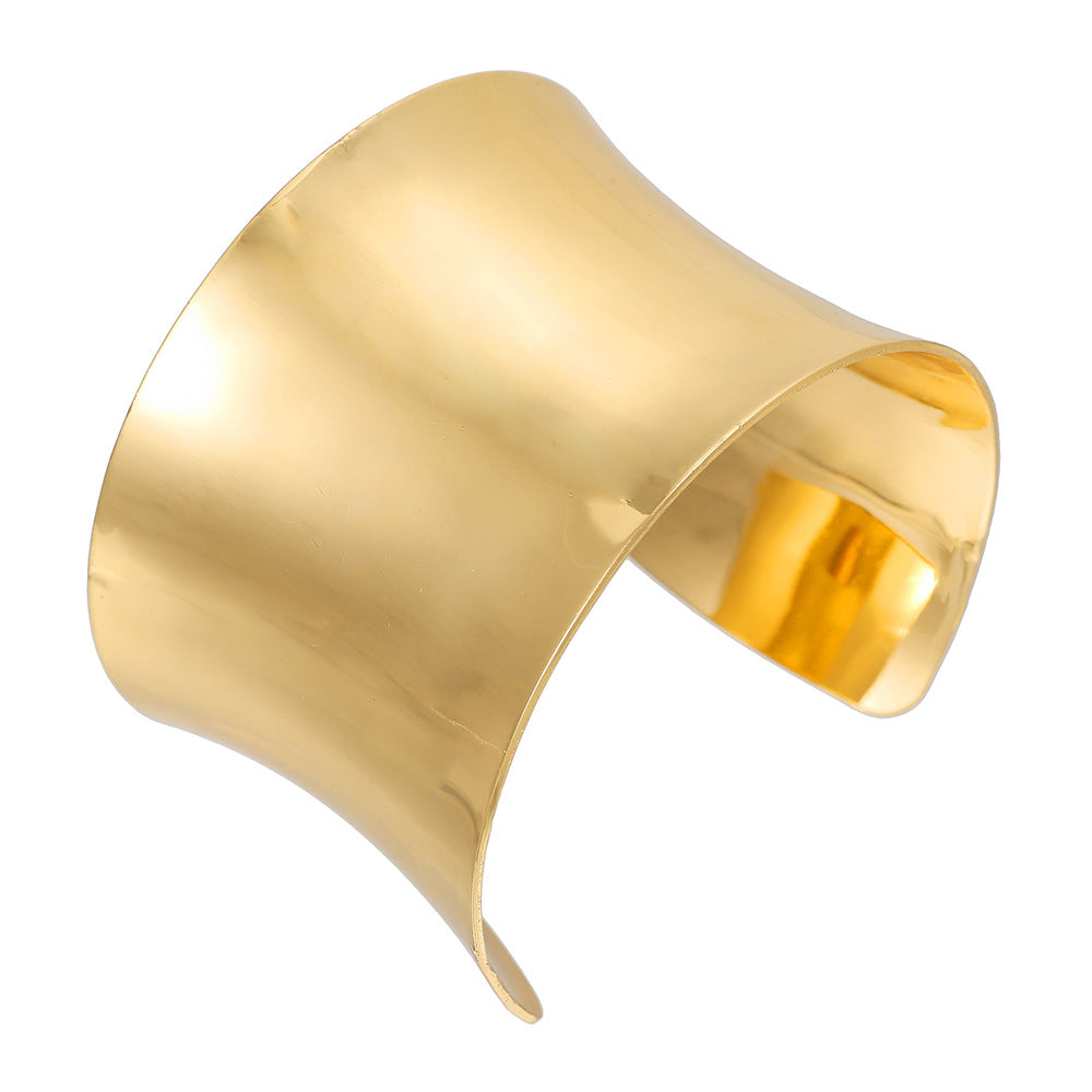 Fashion Geometric Double-Head Snake Open Cuff Bracelet Polished Alloy Bangle