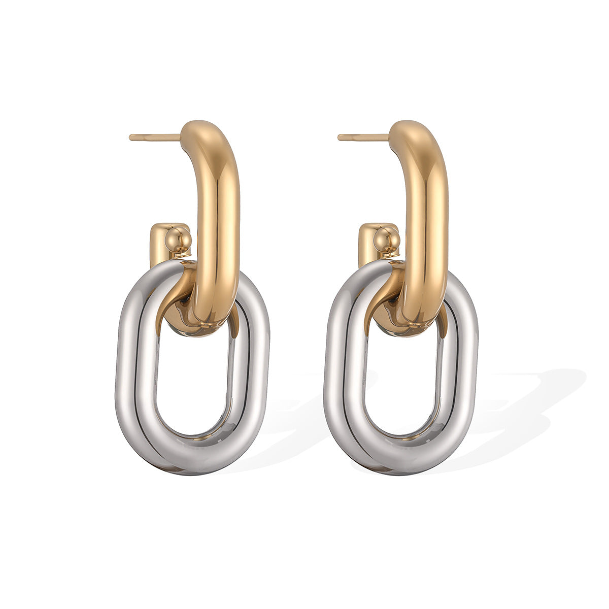 Minimalist Geometric 18K Gold Plated Stainless Steel Earrings for Women