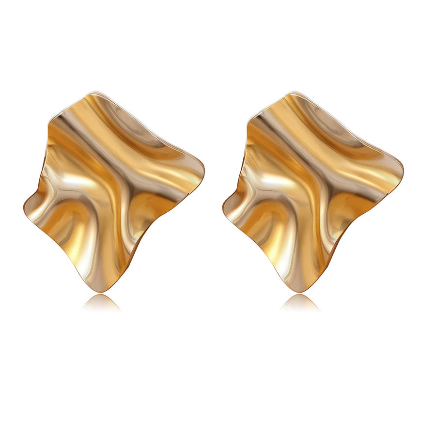 Casual Geometric Triangle Stainless Steel Plated Two-Tone Spiral Earrings