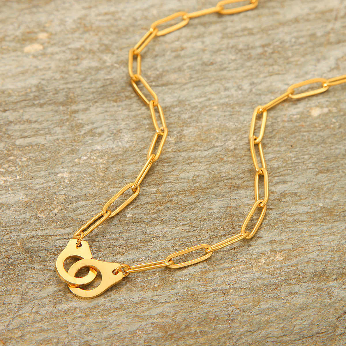 Minimalist Cross Pendant Necklace in Stainless Steel with Plated Finish for Women