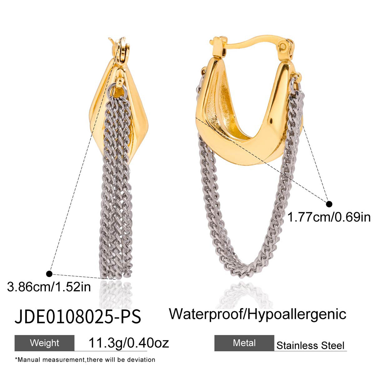 Pendientes Colgantes Minimalistas Geométricos de Acero Inoxidable con Acabado Chapado para Mujer
