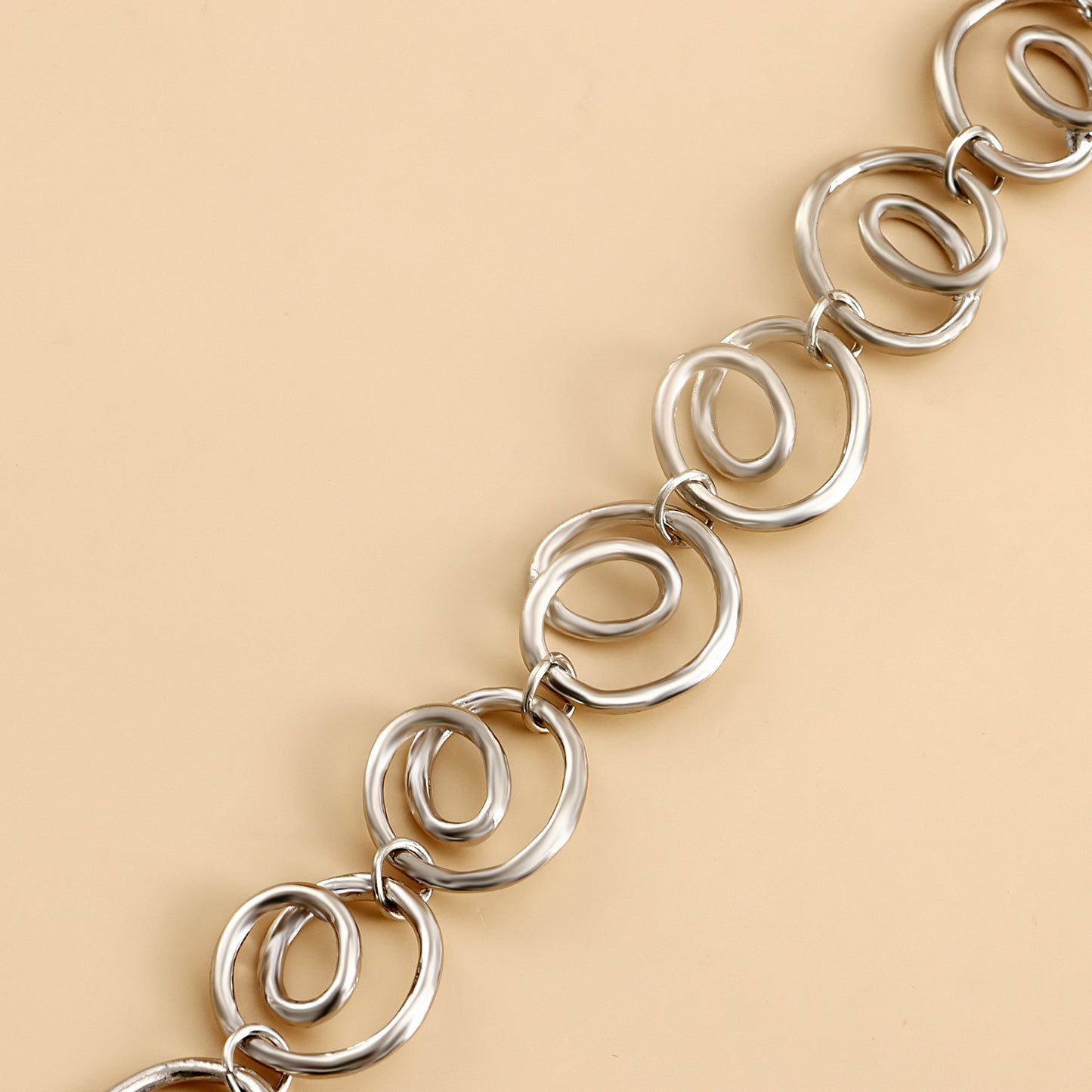 Punk Style Spiral Geometric Waist Chain for Women Made of Metal Adjustable Single Loop Fashion Accessory