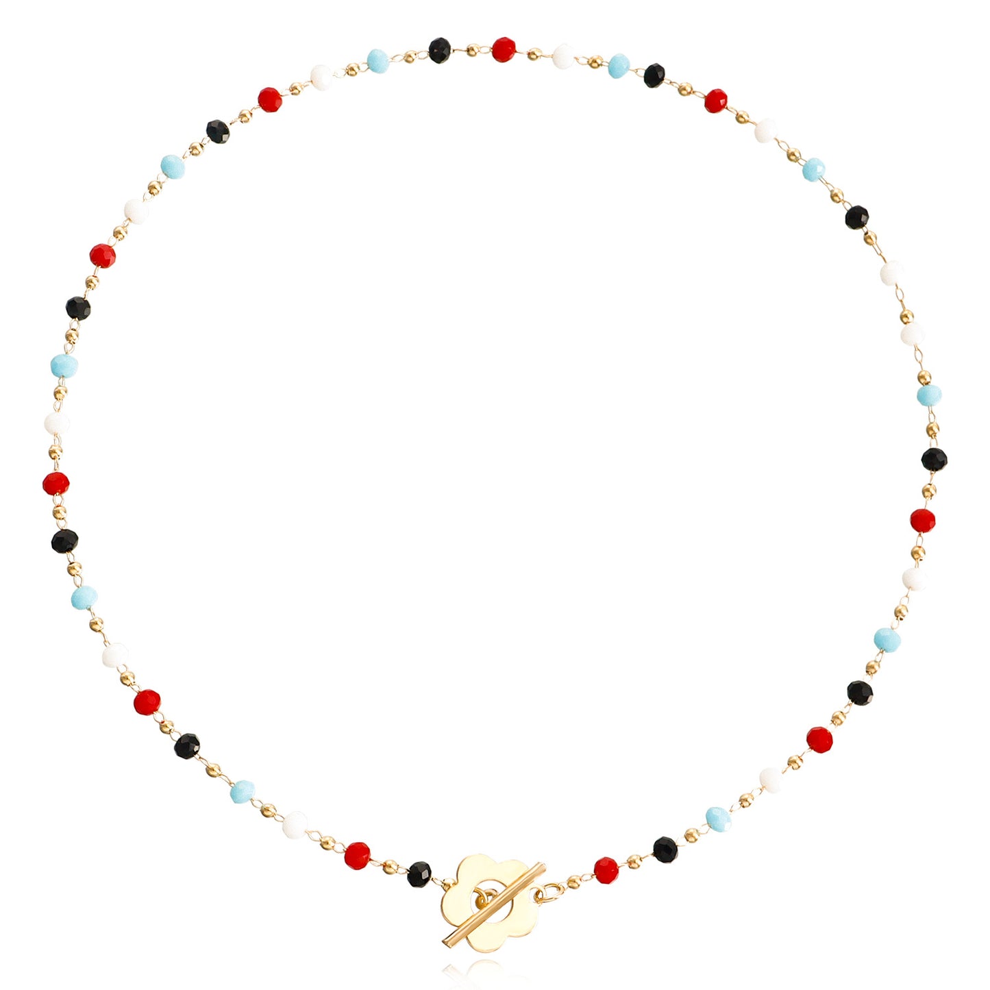 Minimalist Floral Rhinestone Alloy Necklace, Plated Regular Chain, Fashion Casual Jewelry for Women