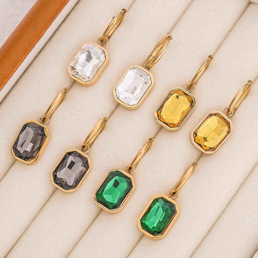 Pendientes de Aro para Mujer Estilo Hip Hop con Diseño Geométrico en Forma de U de Acero Inoxidable Chapado en Oro Minimalista de Lujo