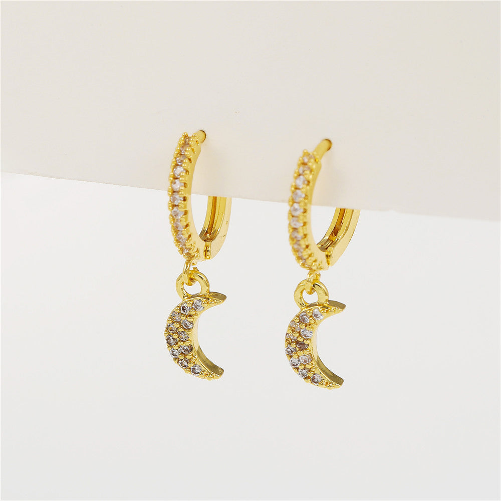 Minimalist Geometric C-Shape Twisted Gold Plated Brass Hoop Earrings