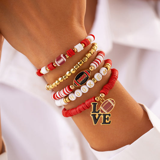 Set bracciale con ciondolo a forma di lettera personalizzata in acrilico e argilla polimerica con finitura smaltata da donna