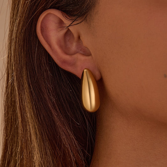 Orecchini da donna in acciaio inossidabile a forma geometrica irregolare con placcatura in oro 18K, stile industriale vintage