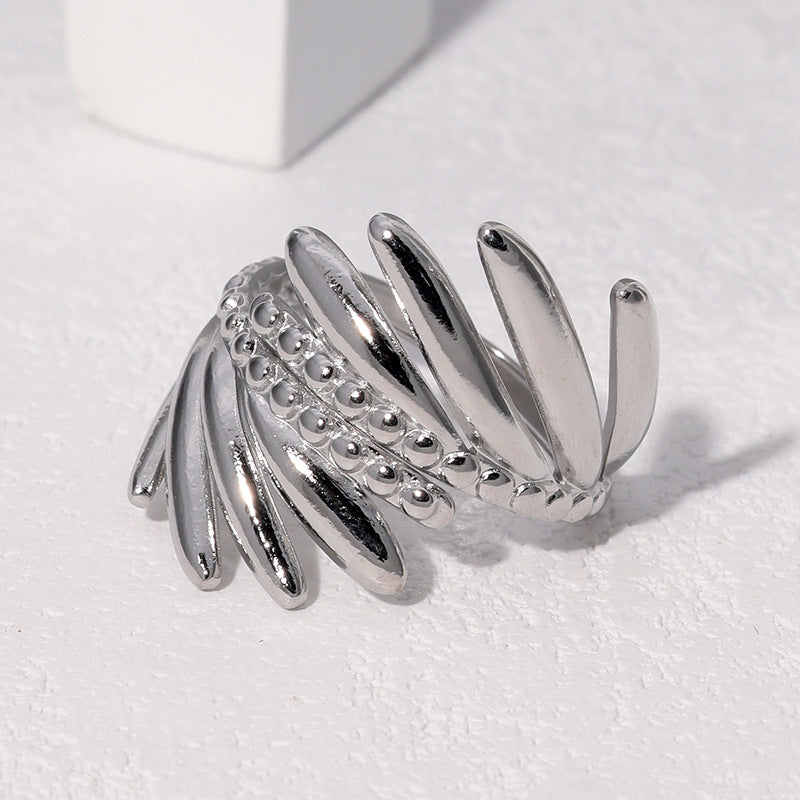 Minimalist Geometric Stainless Steel Plated Ring for Women