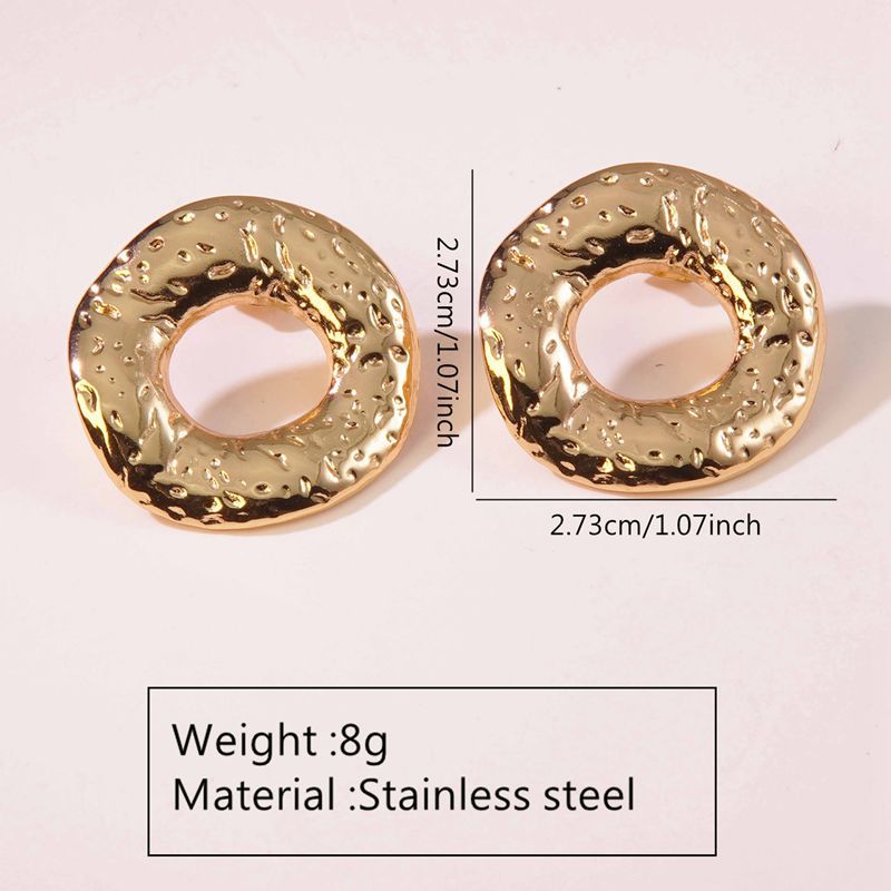 Elegant Gold Plated Stainless Steel Leaf Earrings for Women