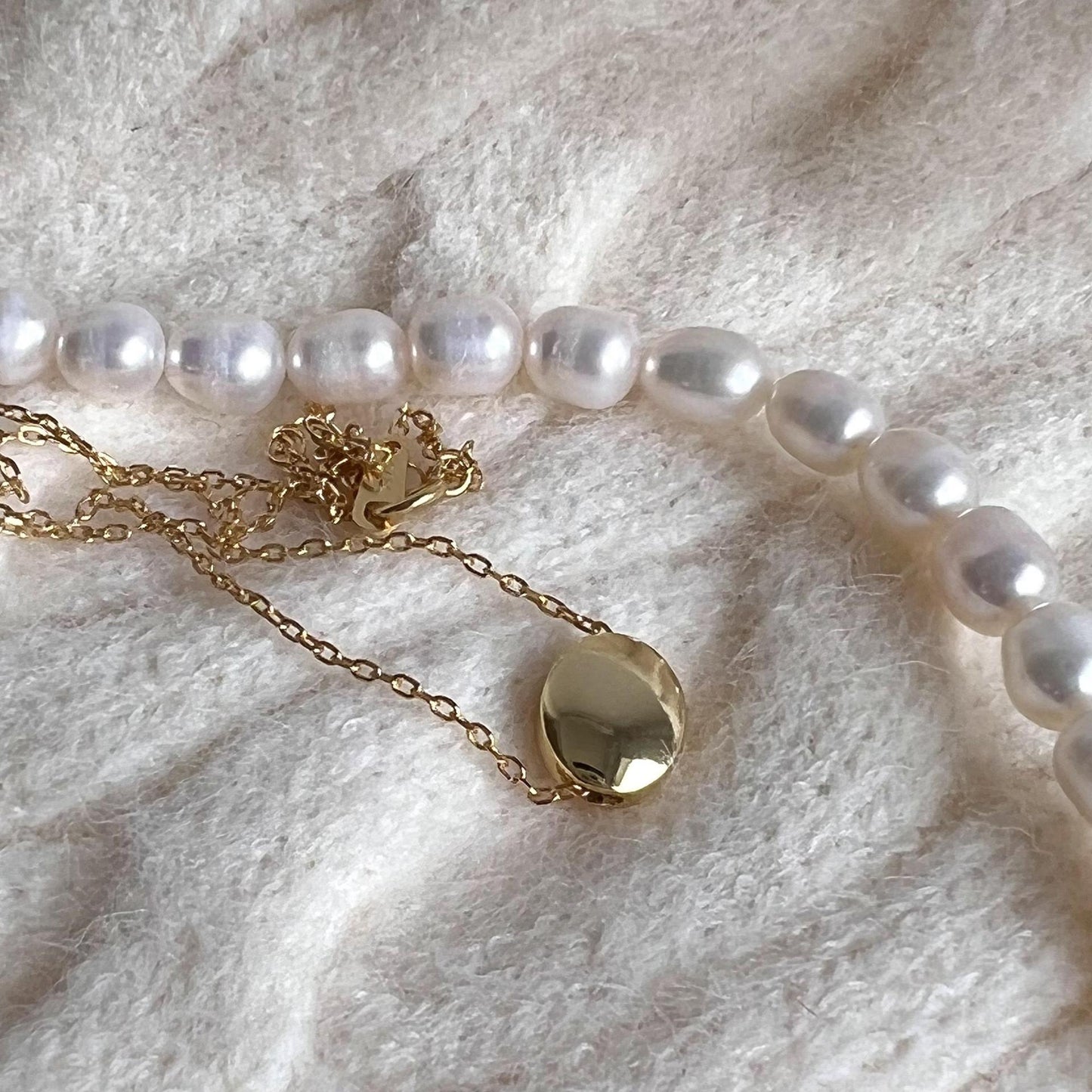 Collar minimalista dulce de plata de ley 925 con lunares geométricos redondos