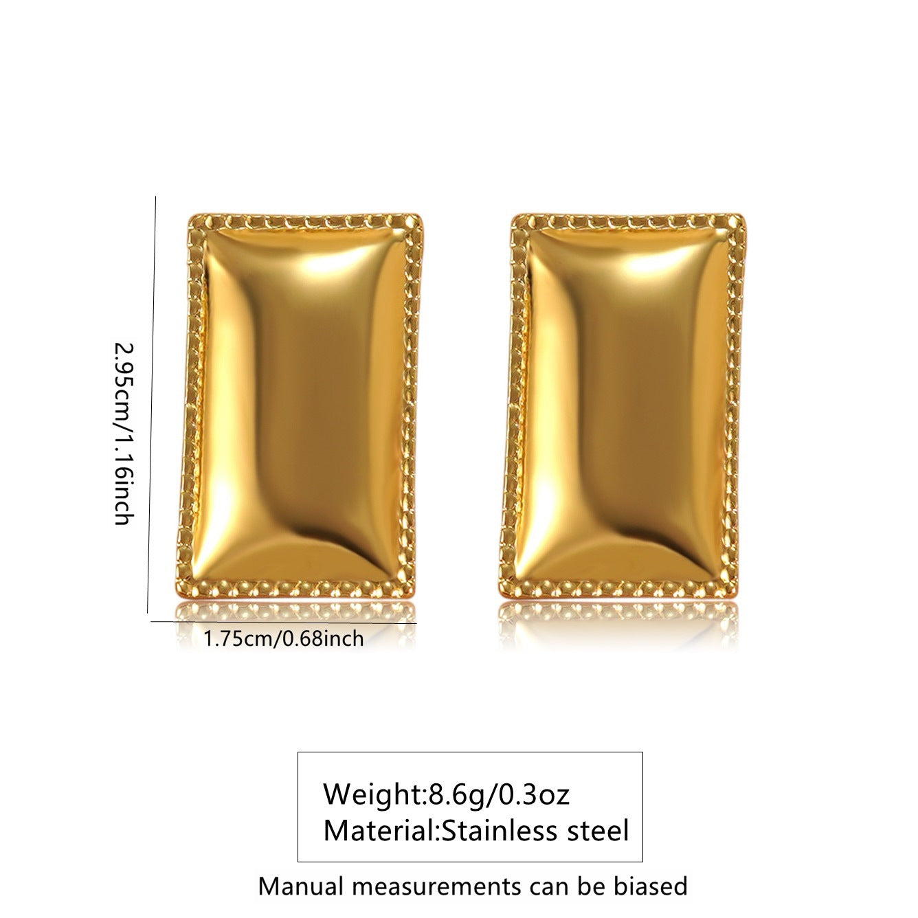 Elegant Casual Geometric Square Stainless Steel Earrings
