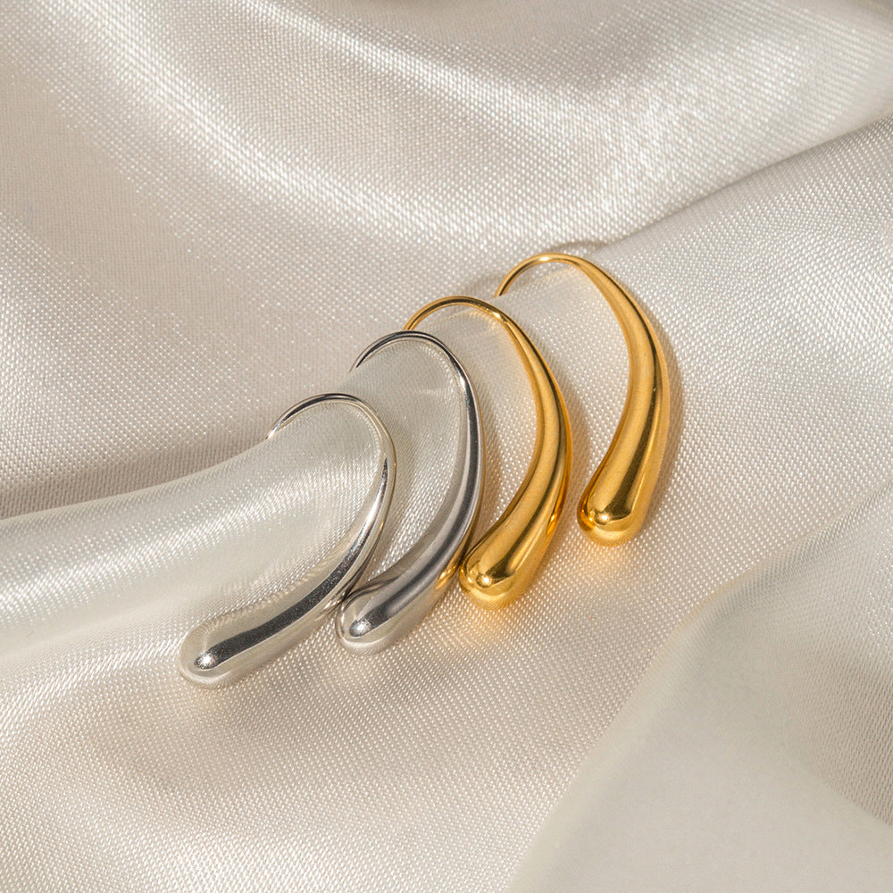 Irregular Geometric Stainless Steel Earrings with Gold Plating for Women, Instagram-Inspired Fashion Jewelry