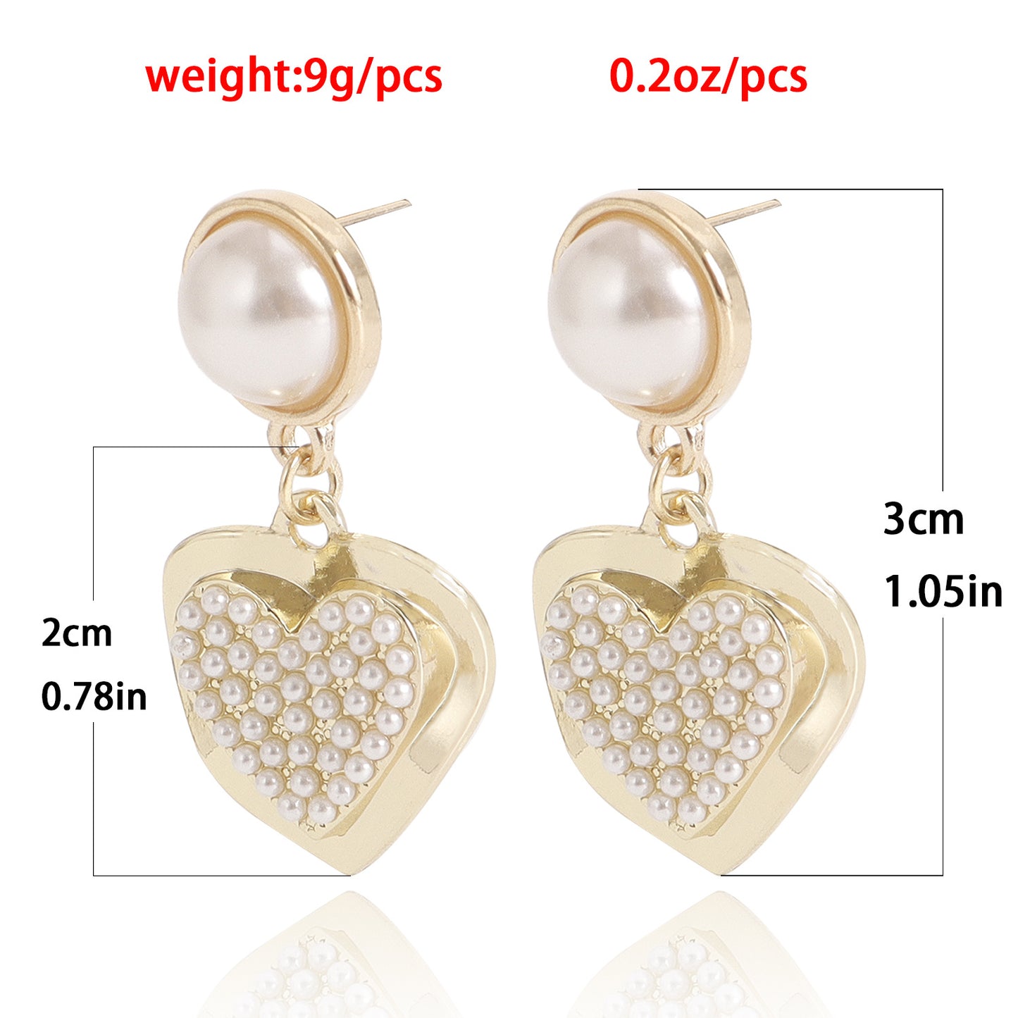 Minimalist Heart-Shaped Alloy Pendant Earrings with Gold Plating for Women