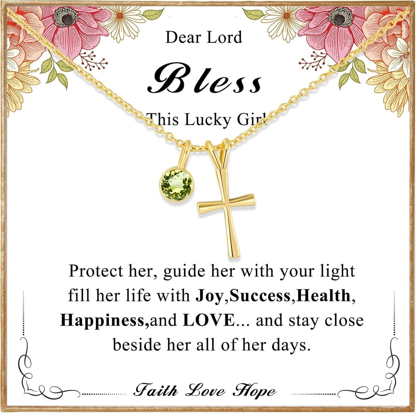 Sweet Geometric Cross Stainless Steel Pendant Brass Plated Necklace for Women