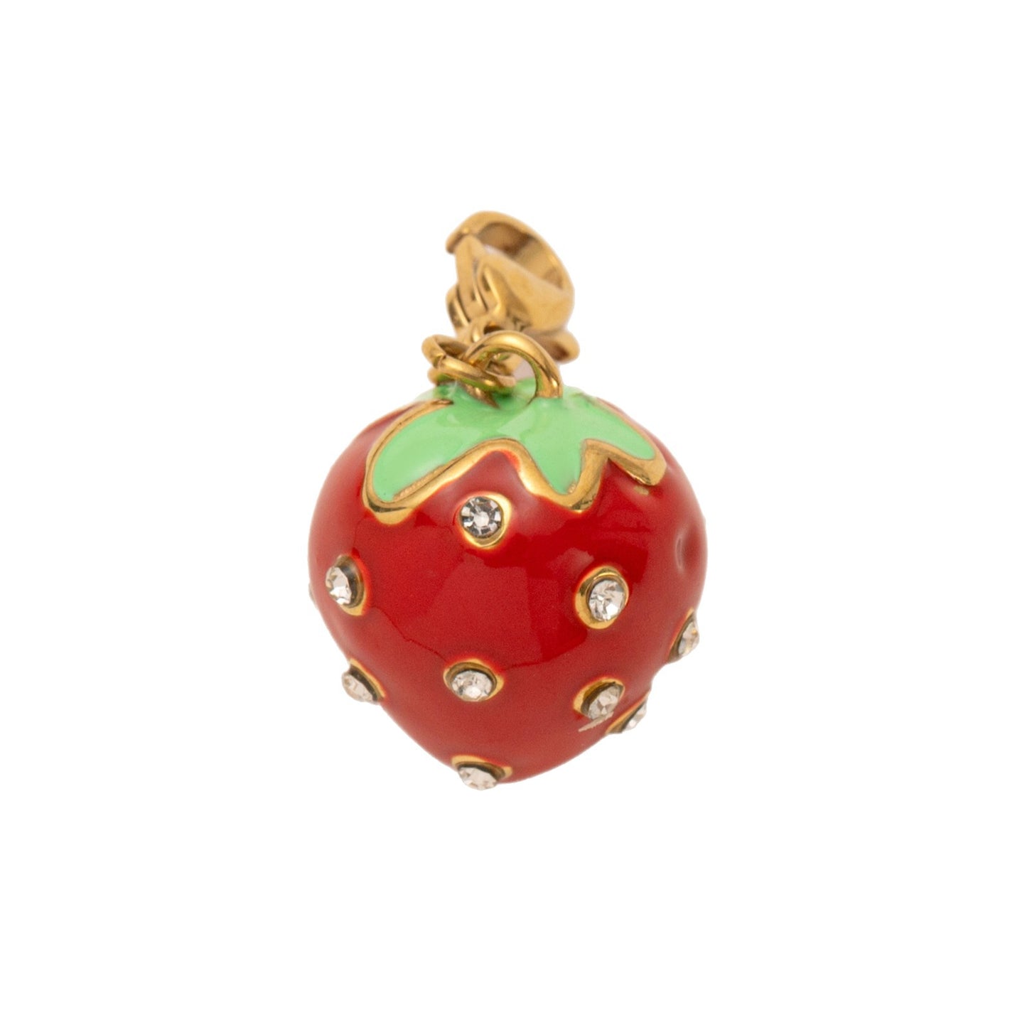Vintage 18K Gold Plated Stainless Steel Heart Charm Bar