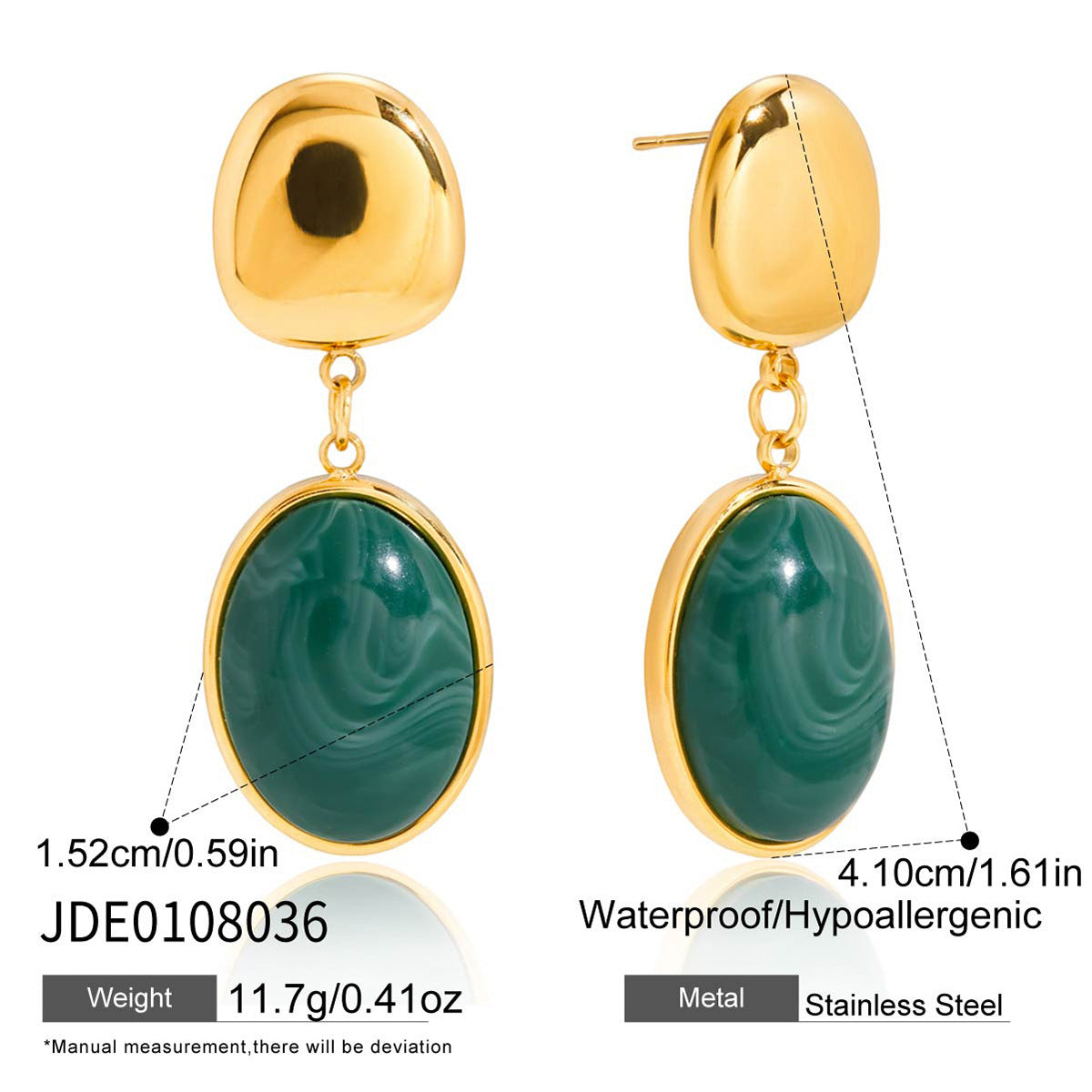 Orecchini Pendenti Geometrici in Resina in Acciaio al Titanio con Finitura Galvanica da Donna Gioielli di Moda Minimalisti di Lusso