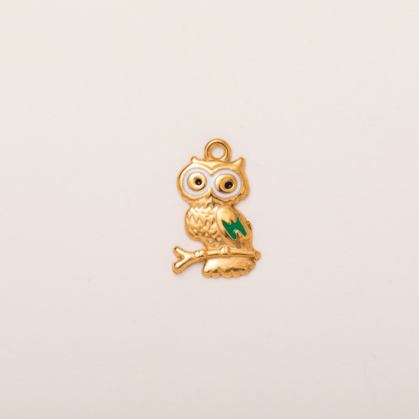 Vintage 18K Gold Plated PVD Stainless Steel Rabbit Pearl Pendant Charm Bar